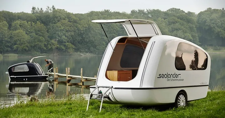Sealander: la roulotte che si trasforma da caravan a barca arriva in Italia
