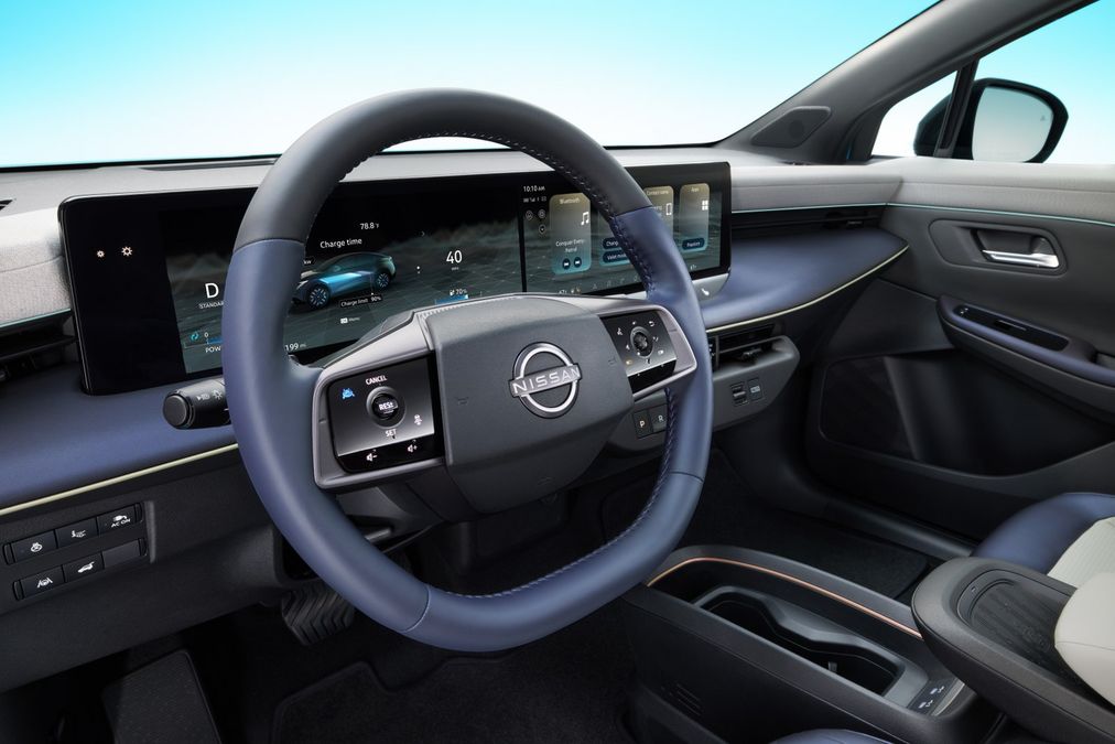 Nuova Nissan Leaf, interni e bagagliaio della terza generazione