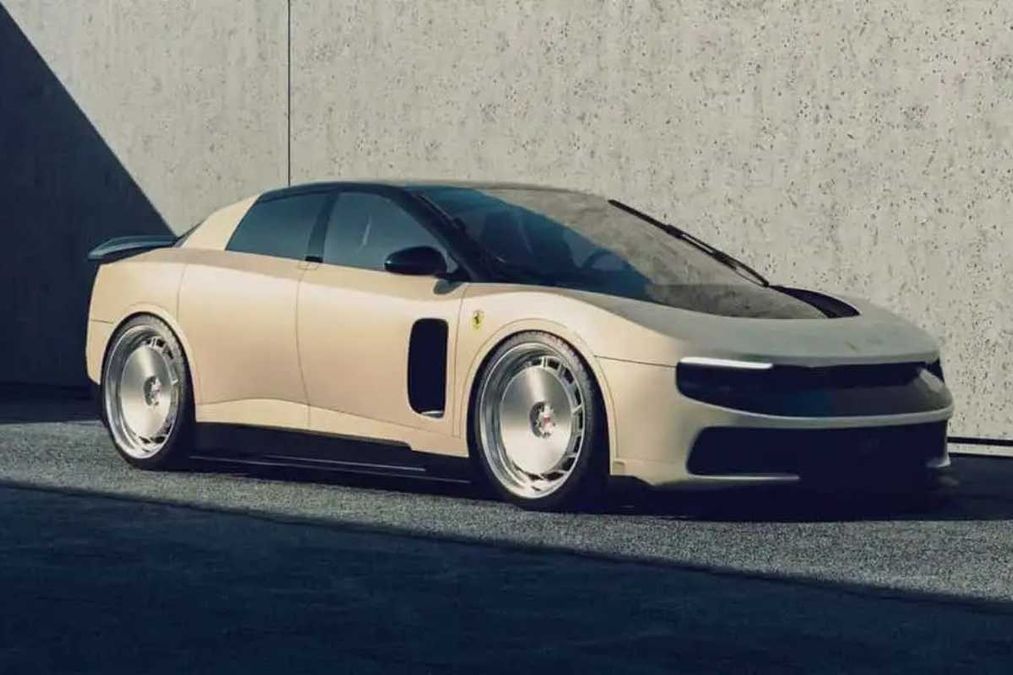Ferrari Luce con tuning Vossen, design moderno e cerchioni inediti, vista da dietro