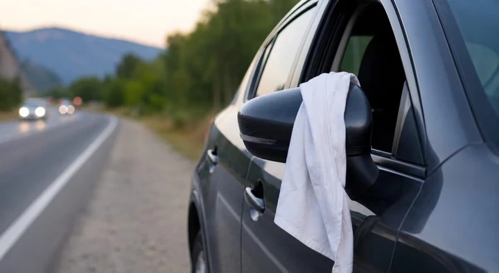 Panno bianco nel finestrino dell'auto: sapete cosa significa davvero?
