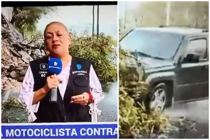 Auto investe giornalista in diretta tv, le immagini del terrificante impatto