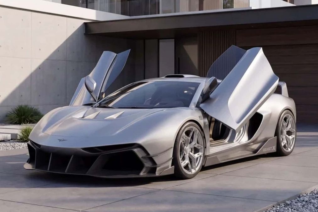 Hypercar Rezvani Beast X con design aggressivo e prestazioni da pista, in grado di affrontare qualsiasi superficie