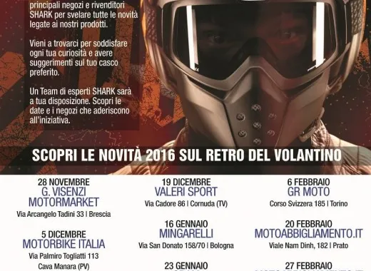 Shark Tour: i nuovi caschi in mostra