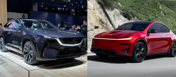Nuova Mazda CX-6e vs Tesla Model Y, sfida tra SUV elettrici: confronto, versioni e prezzi