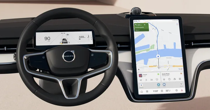 Volvo EX90, prime foto degli interni. Piattaforma Qualcomm per l'infotainment