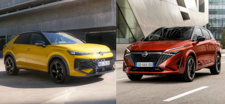 Nuova Volkswagen T-Roc vs Nissan Qashqai, sfida tra SUV: confronto, motori e prezzi
