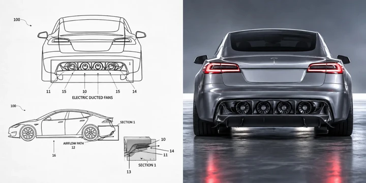 Tesla brevetta quattro ventole per incollare l'auto all'asfalto anche a bassa velocità