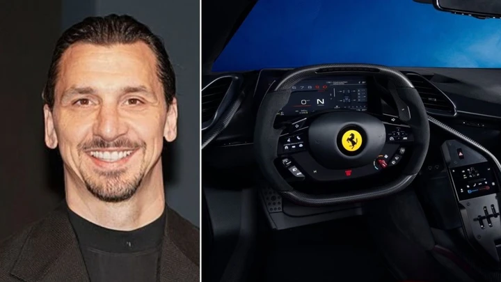 Zlatan Ibrahimovic mostra la sua nuova Ferrari da 3,6 milioni di euro