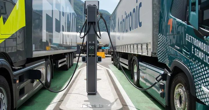 Camion elettrici: attiva sulla A22 la prima stazione di ricarica da 1 Megawatt