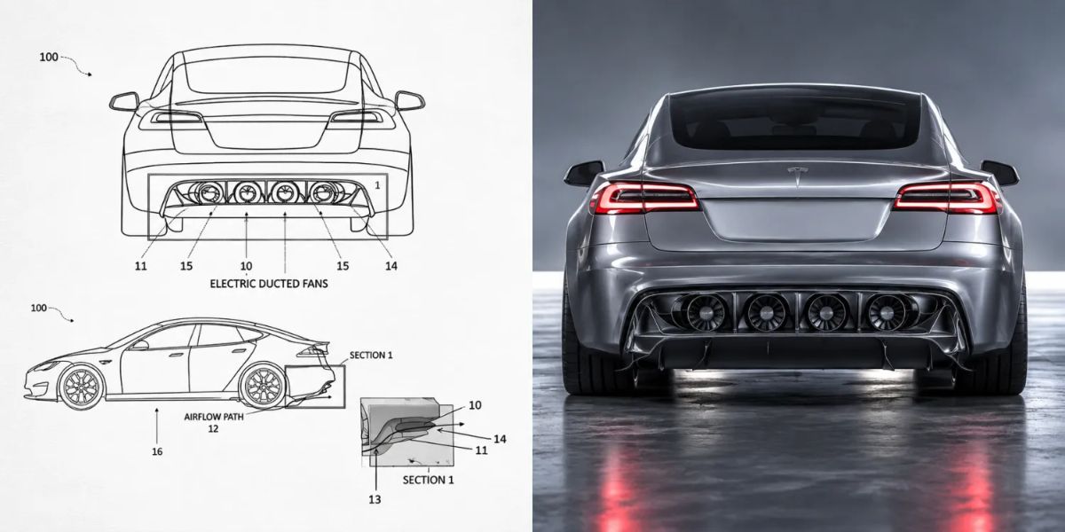 Tesla brevetta quattro ventole per incollare l'auto all'asfalto anche a bassa velocità