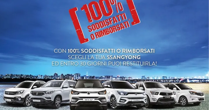 L'auto non ti piace? Ssangyong ti rimborsa entro un mese