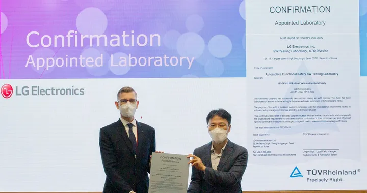 LG Electronics diventa laboratorio TUV Rheinland per certificare i software auto