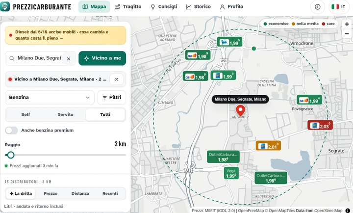Distributore carburante più economico: un'app aiuta a trovarlo senza 