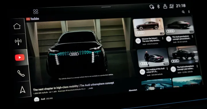 Audi porta YouTube all'interno delle sue auto