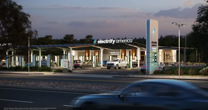 Electrify America svela la sua idea di stazione di ricarica per veicoli elettrici