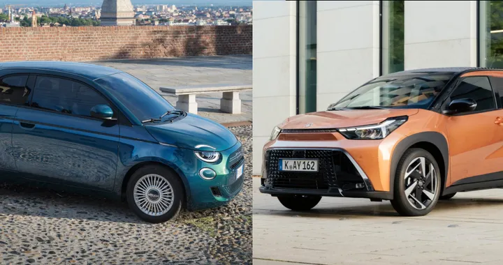Nuova FIAT 500 Hybrid vs Toyota Aygo X Hybrid, confronto tra citycar ibride: caratteristiche e prezzi