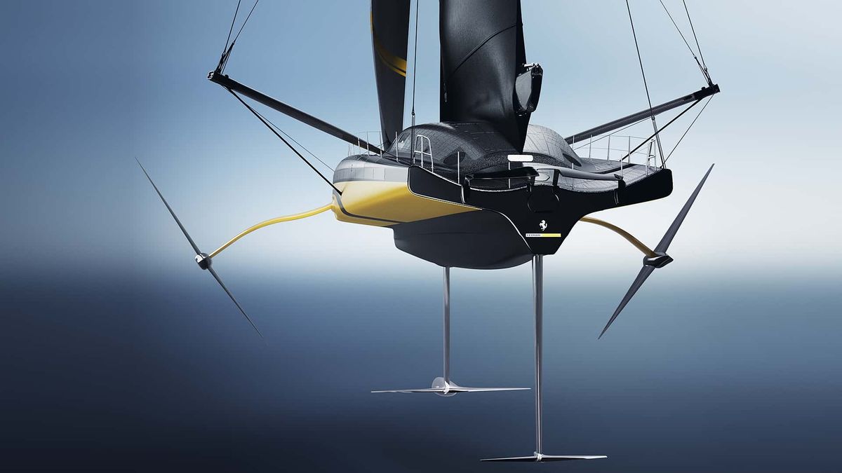 Monoscafo foiling da 30 metri in costruzione a Pisa, con tecnologia avanzata e design innovativo