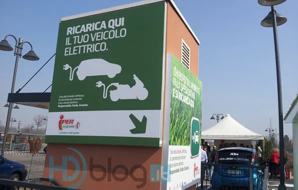 Inaugurata all'Iper di Monza una stazione di ricarica elettrica gratuita