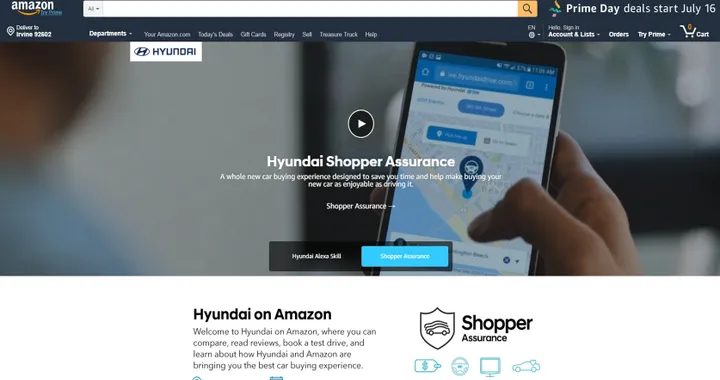 Hyundai, nuovo showroom digitale su Amazon