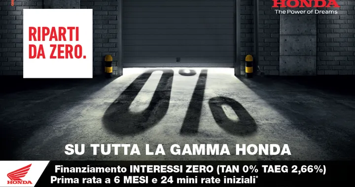 Honda: moto e scooter a interessi zero, prima rata dopo 6 mesi