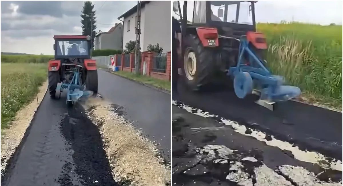 Anteprima: Agricoltore distrugge 200 metri di asfalto con l’aratro: «È roba mia». Arrestato