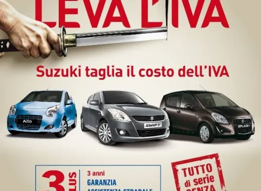 Suzuki: su Alto, Splash e Swift la promo LEVA L'IVA fino a giugno