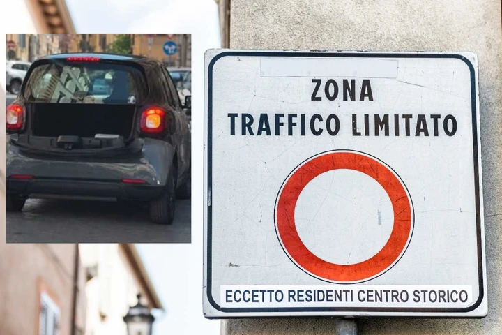 ZTL, apre la ribaltina della Smart per nascondere la targa: denunciato
